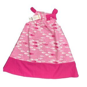 Gymboree Toddler Girl Fish Sun Dress Size 4T 100% Cotton Pink